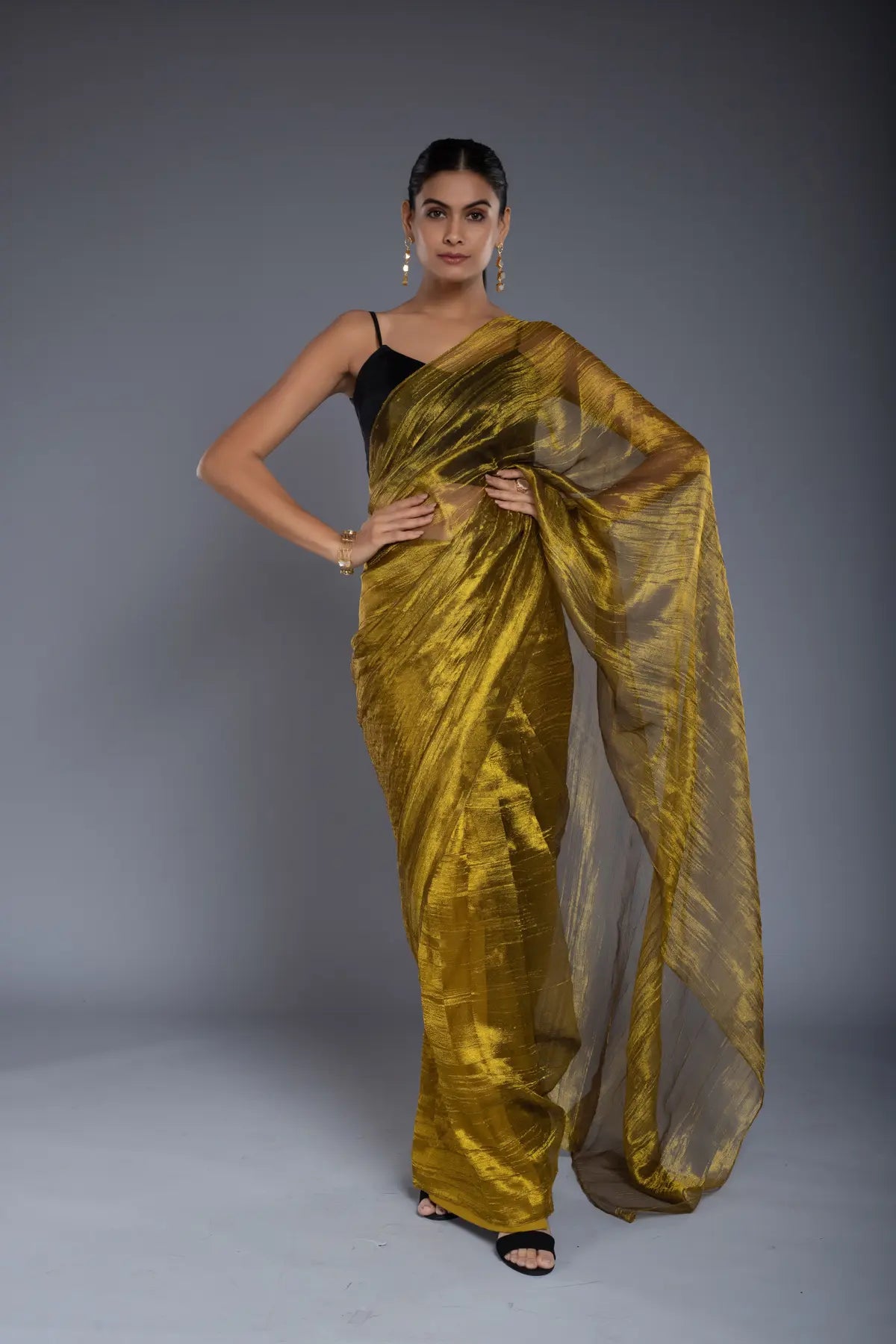 Rust Gold Saree