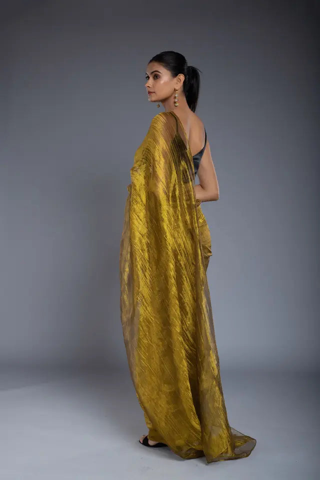 Rust Gold Saree