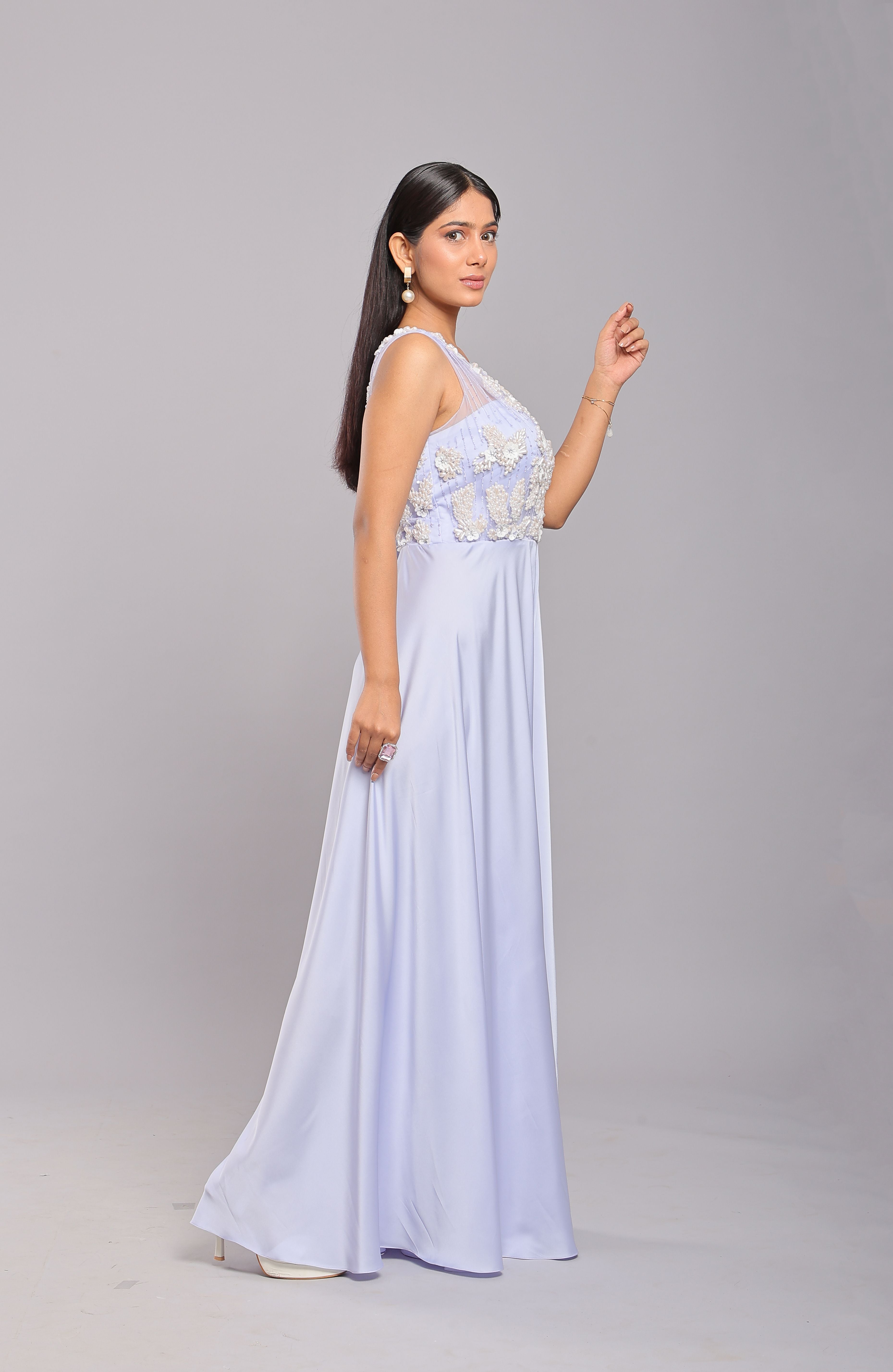 Frosted Ice Blue Elegance Jumpsuit