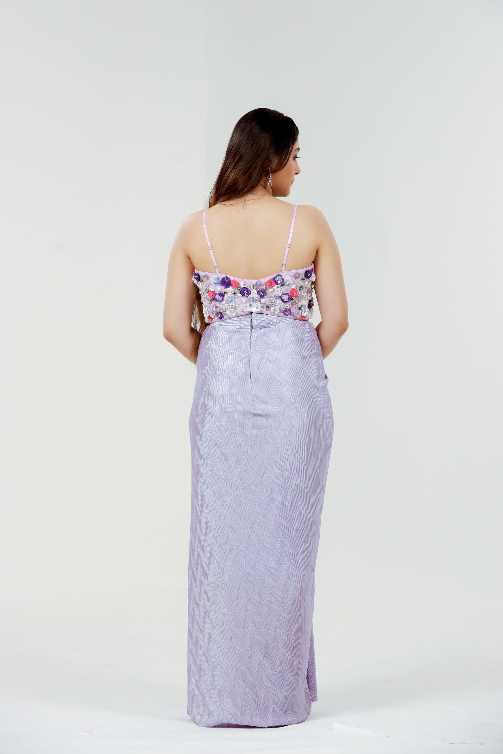 Conjunto de falda plisada lavanda