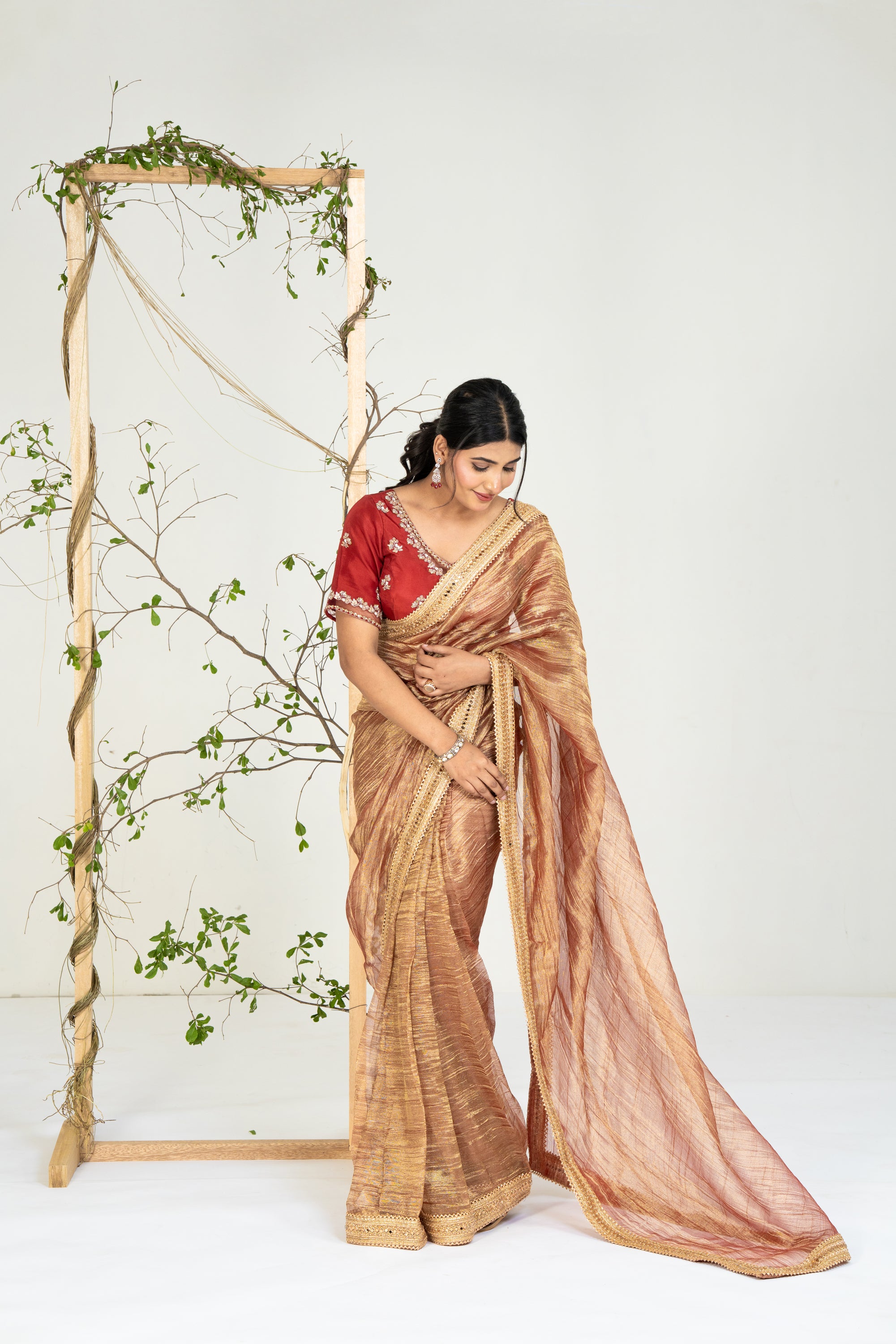 Copper Gold Saree