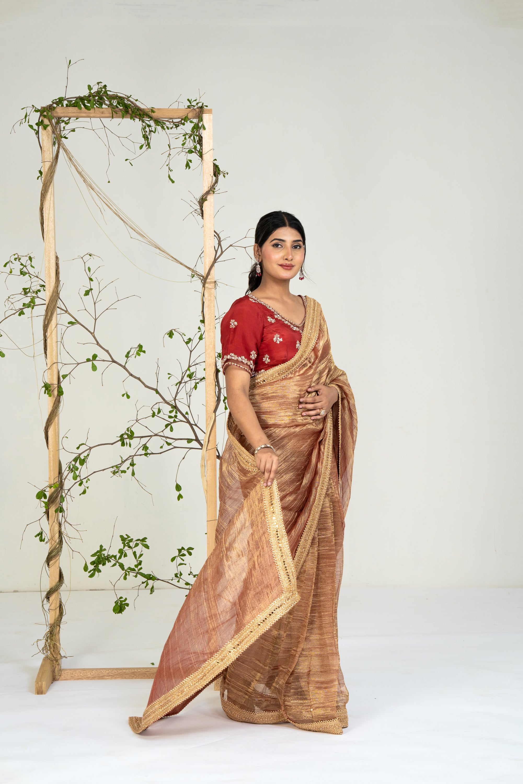 Copper Gold Saree