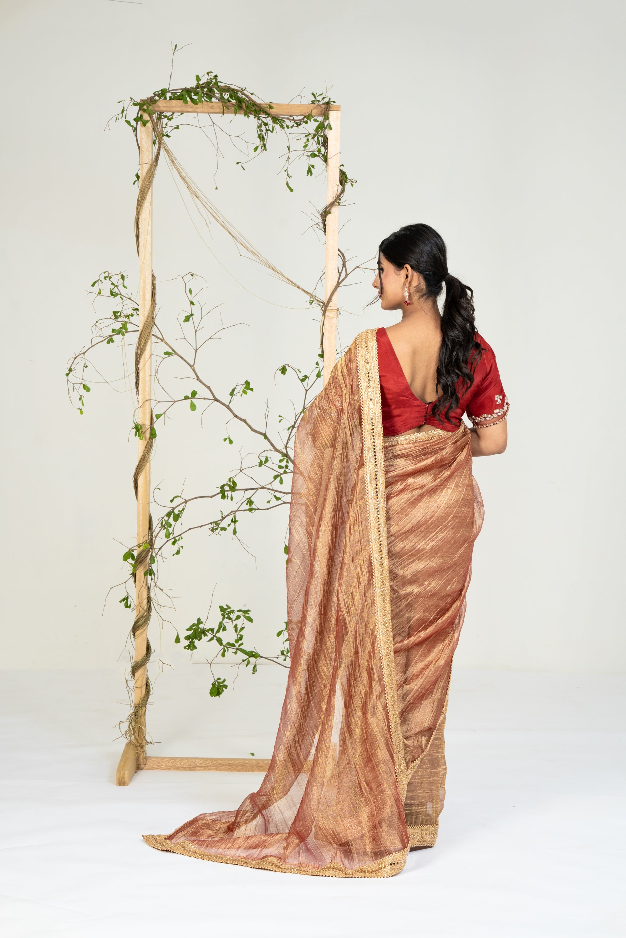 Copper Gold Saree