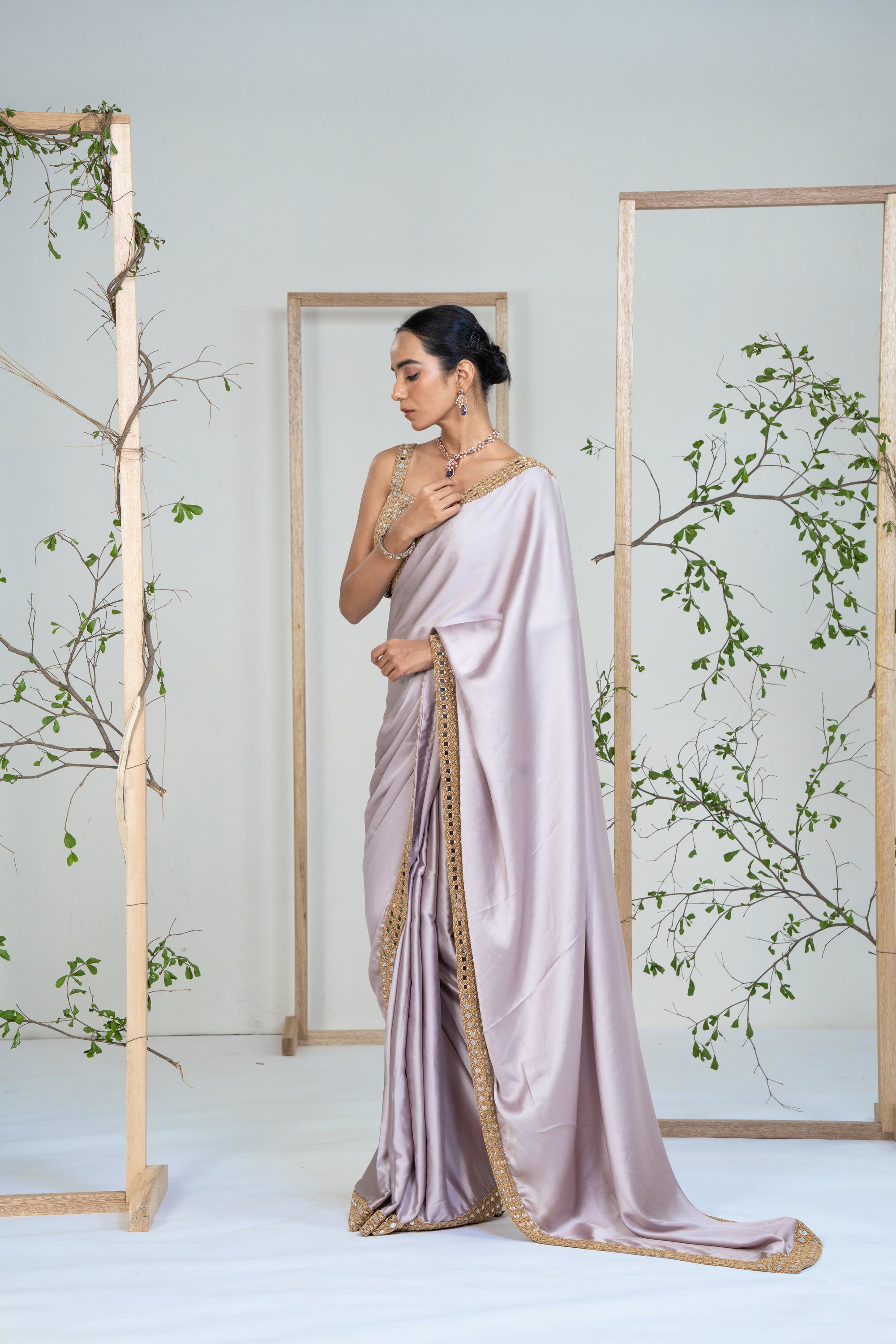 Lilac Lustre Saree