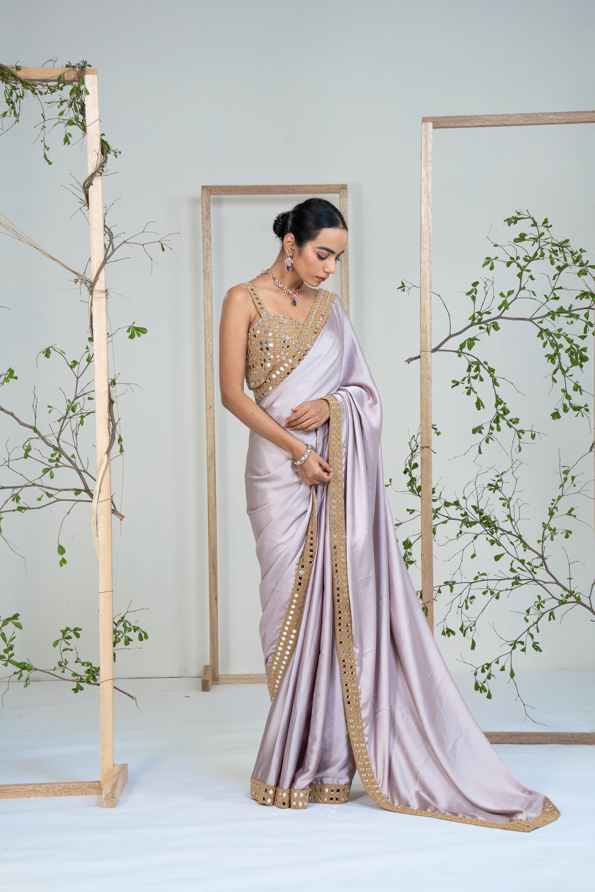 Lilac Lustre Saree
