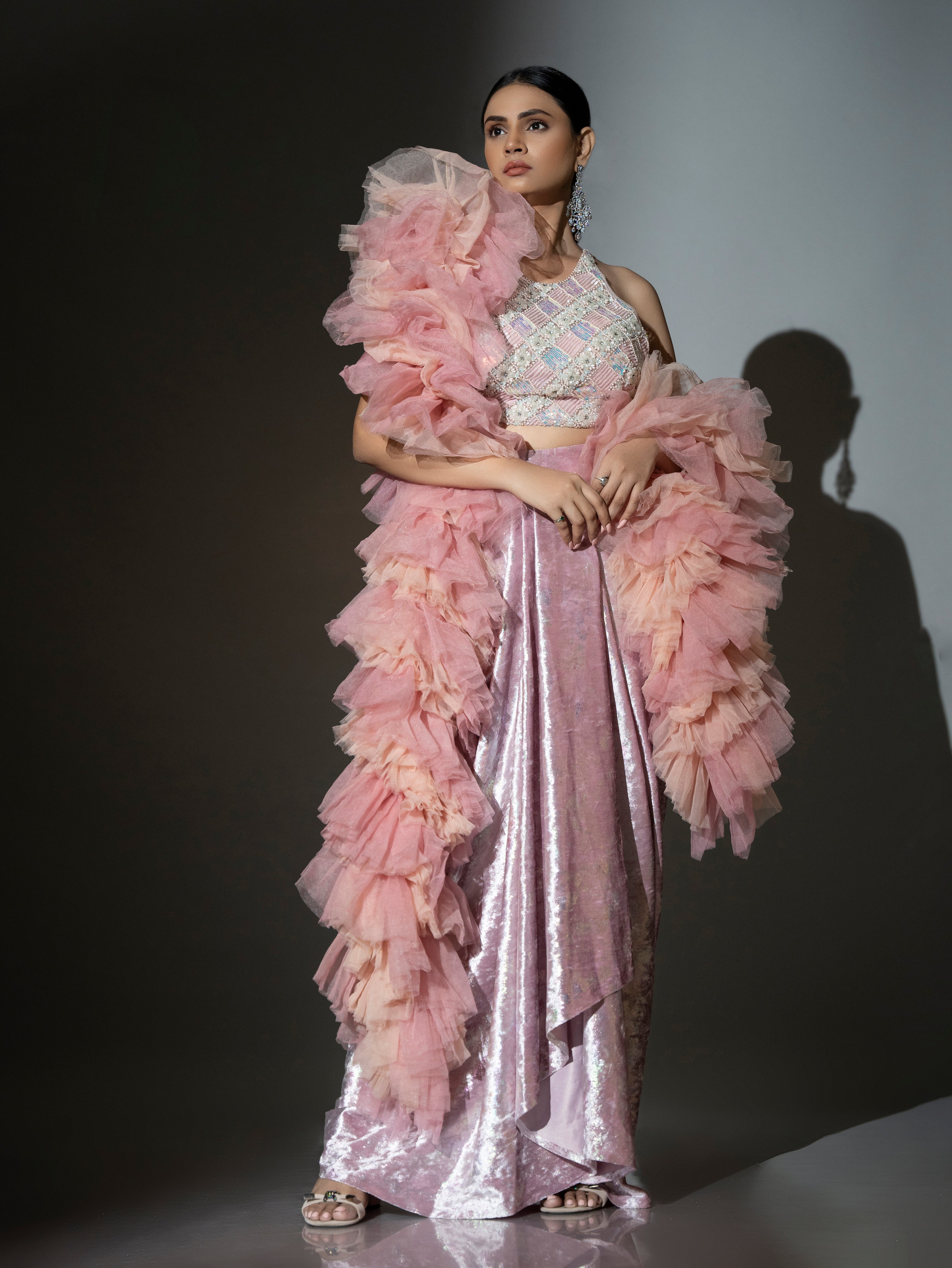 Conjunto drapeado con encanto helado