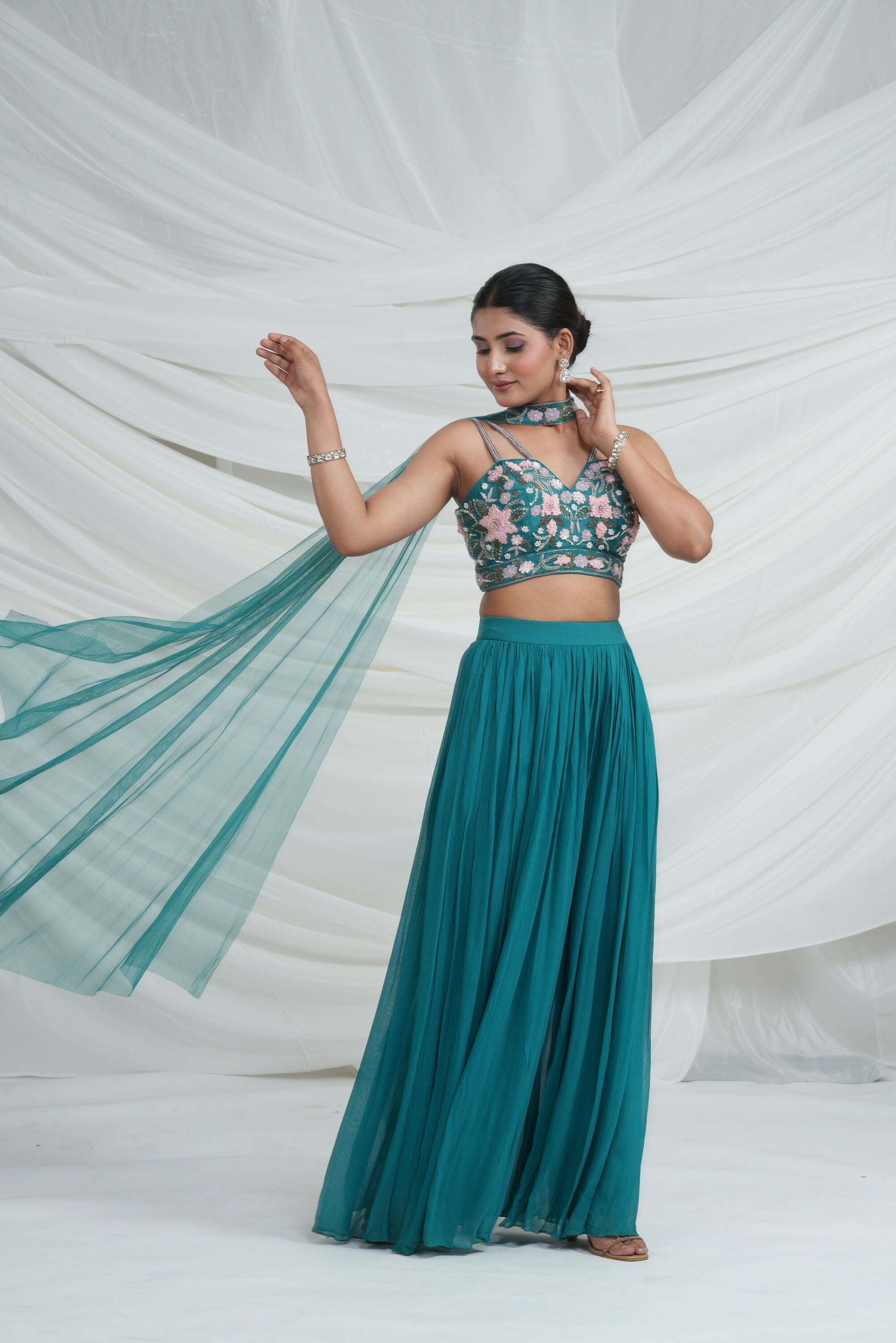 Sea Green Palazzo Set