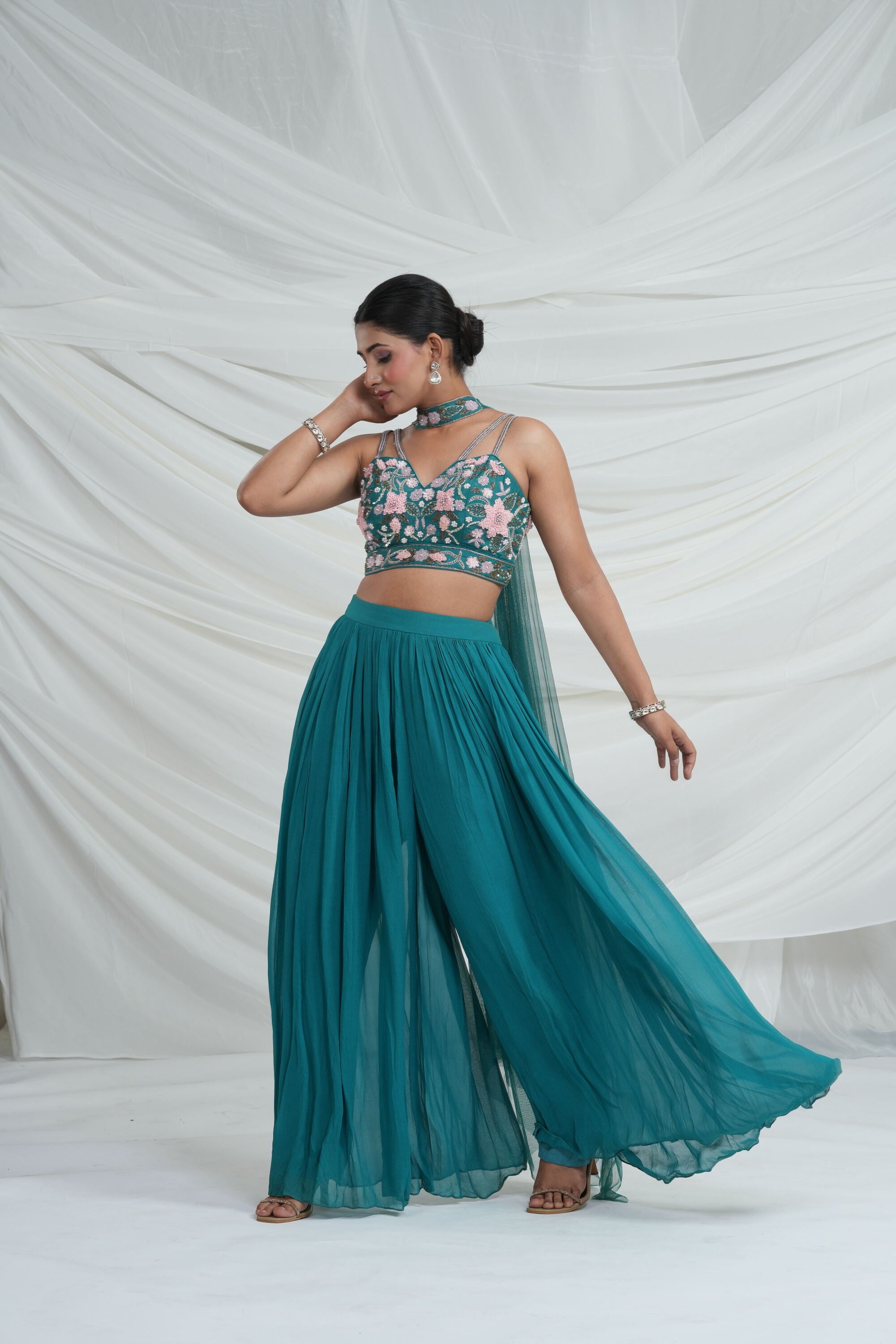 Sea Green Palazzo Set