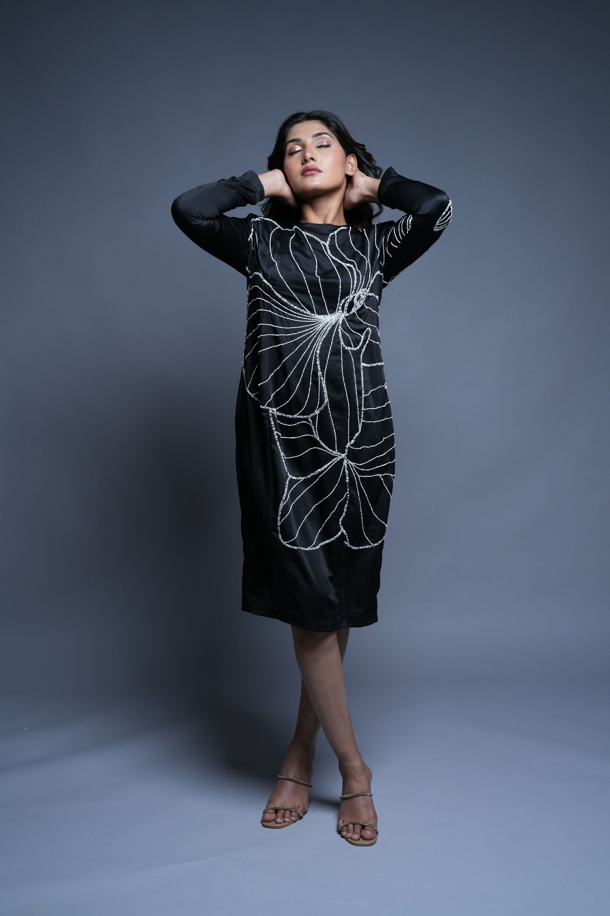 Black Embroidered Dress