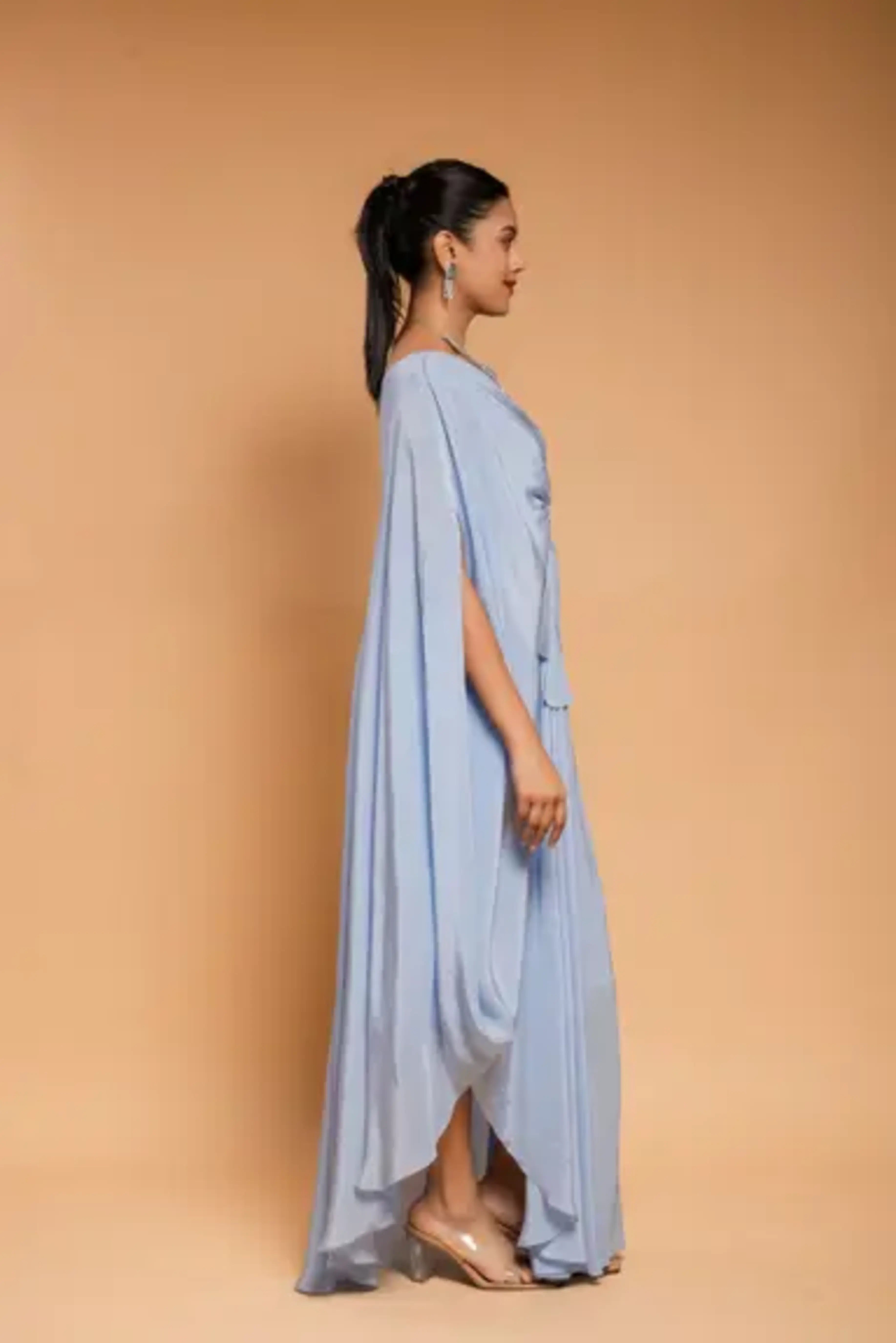 Juego de cortinas azul pálido
