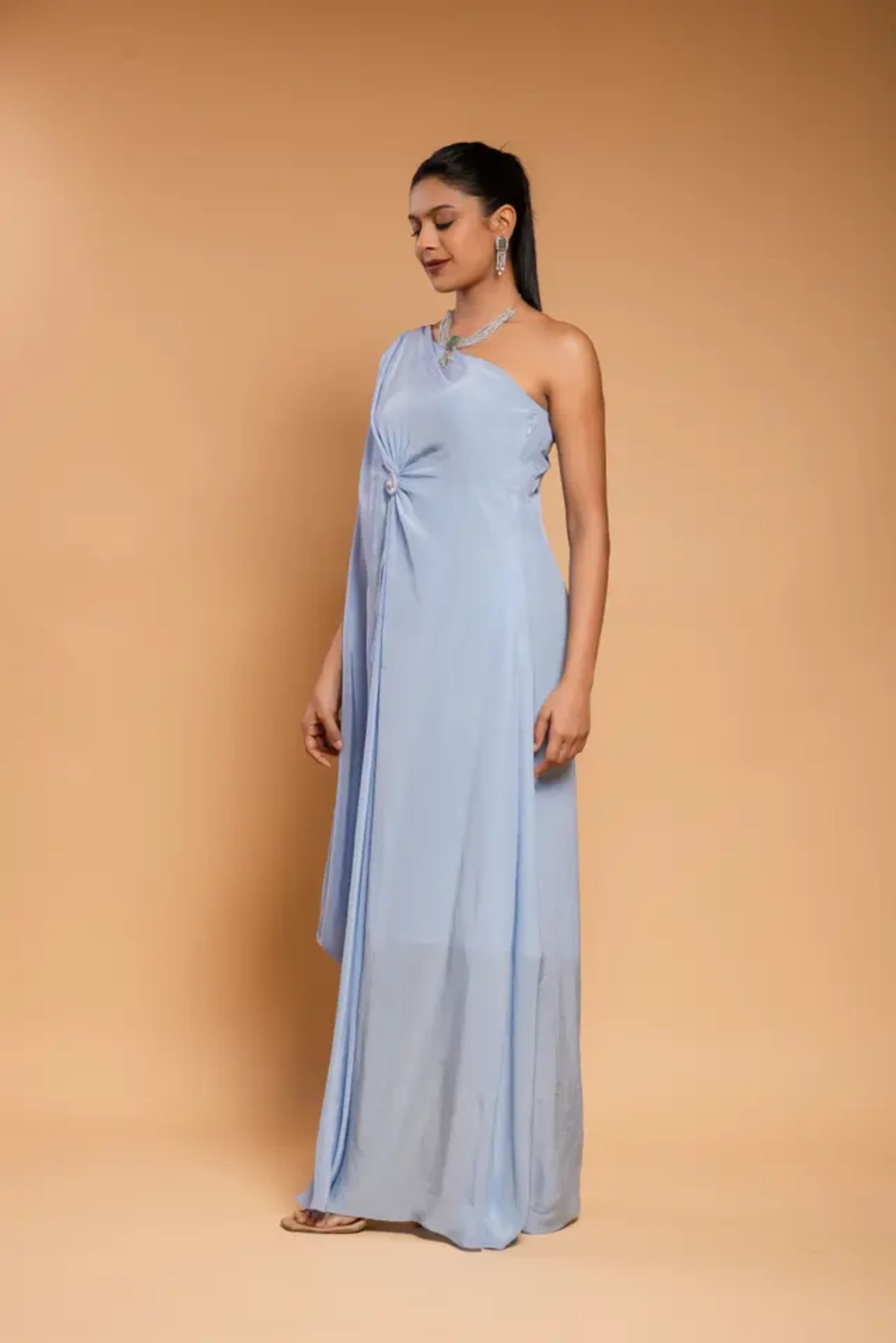 Juego de cortinas azul pálido