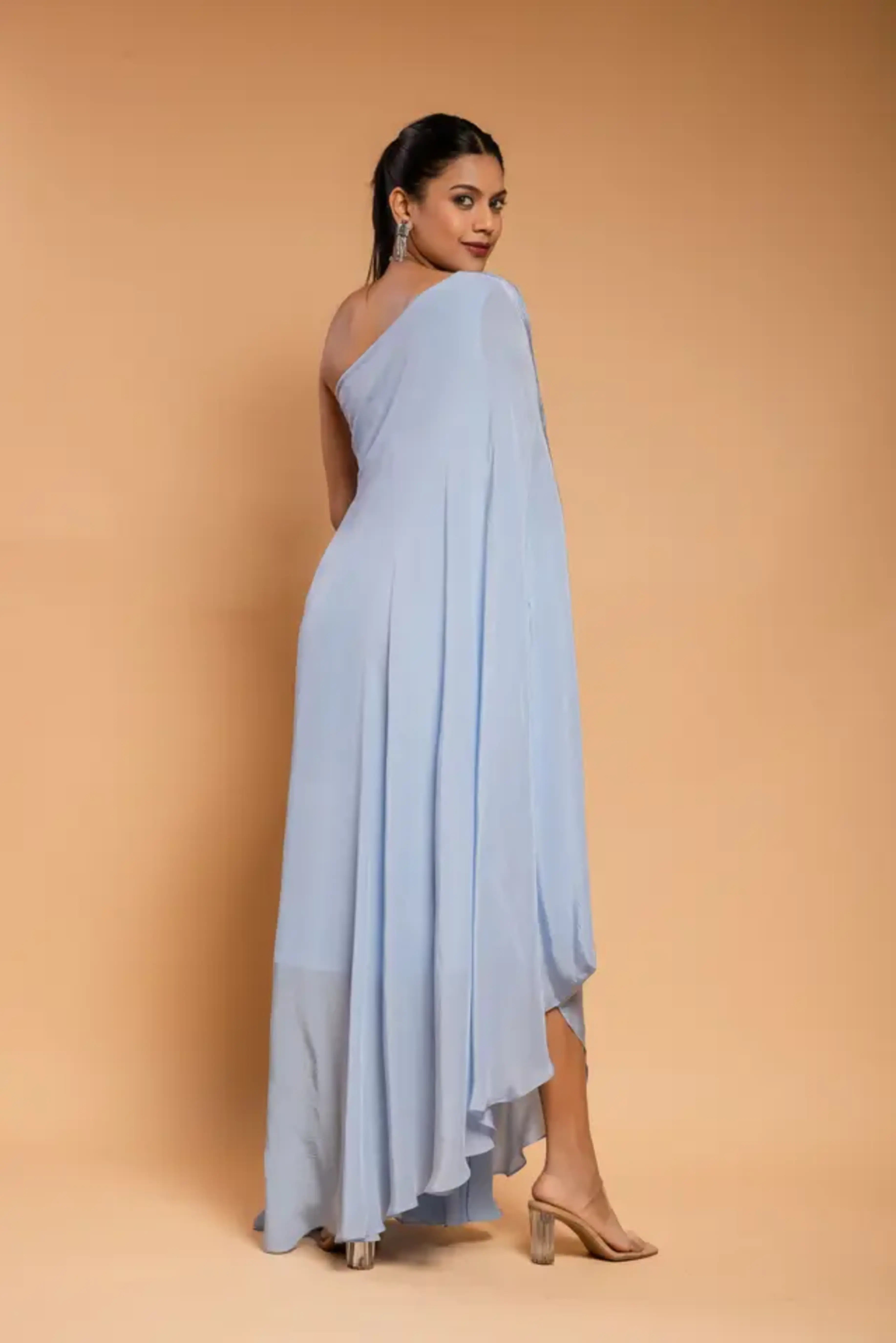 Juego de cortinas azul pálido