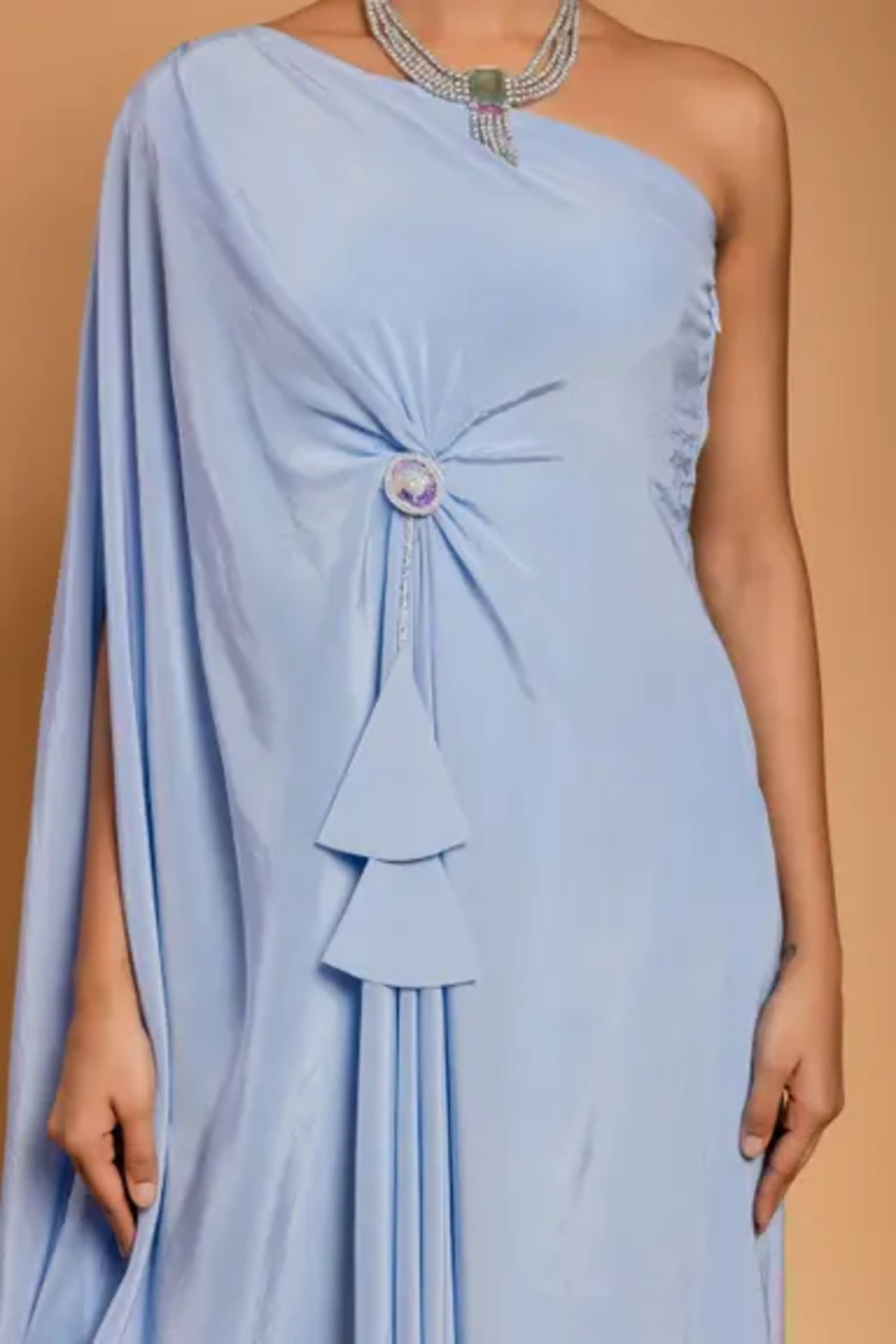 Juego de cortinas azul pálido