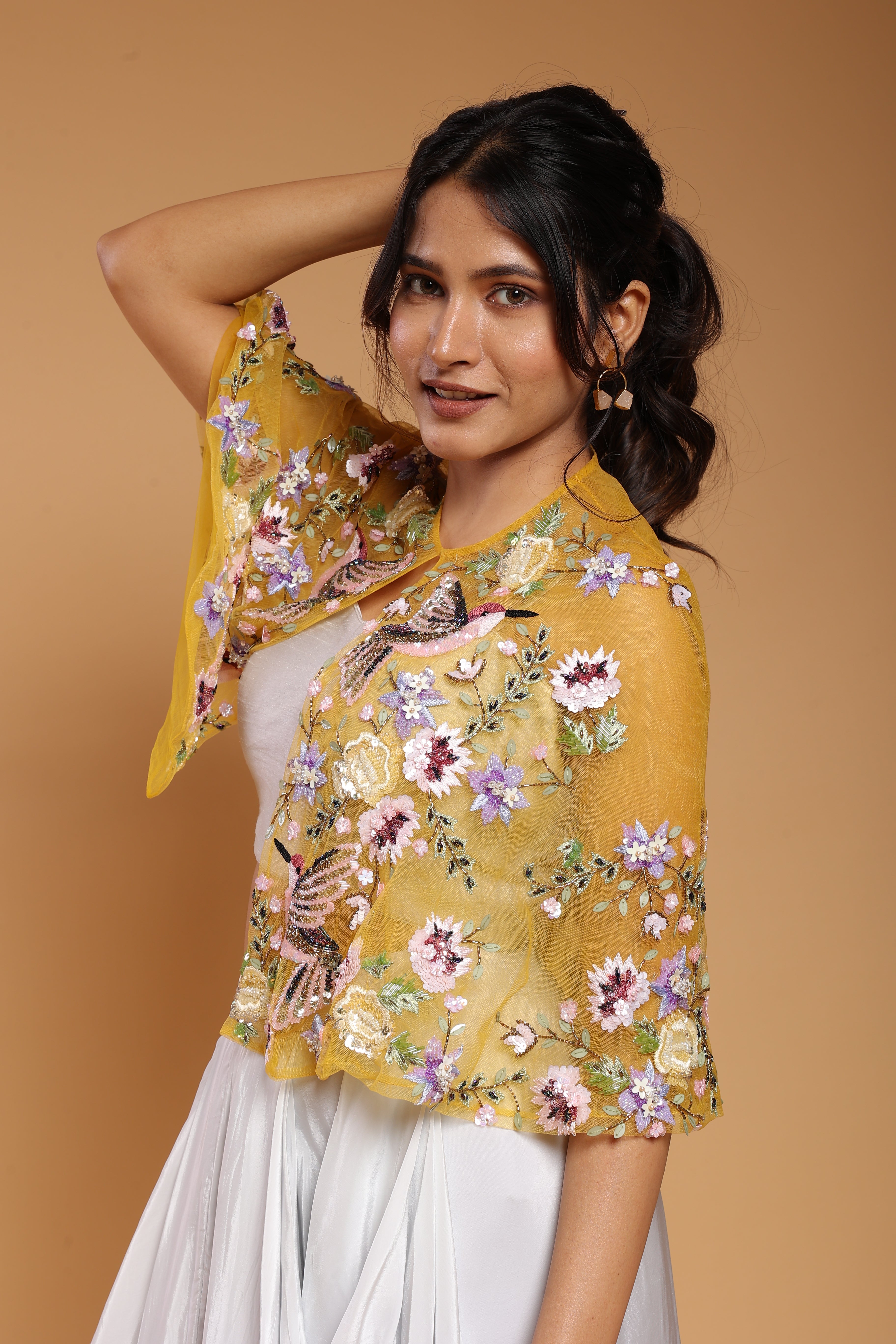 Floral Embroidered Harem Drape