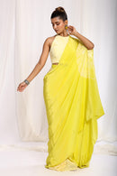 Lime Tie Dye Patch Saree