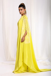 Lime Tie Dye Patch Saree