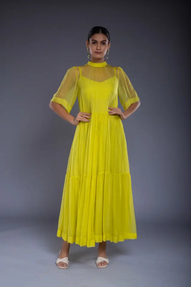 Lime Flare Dress