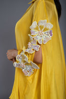Vestido drapeado amarillo