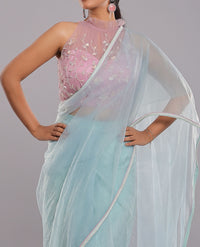 Glacial Beauty Handcrafted Saree Set