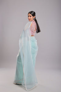 Glacial Beauty Handcrafted Saree Set