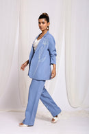 Cerulean Chic Blazer & Pant Duo