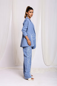 Cerulean Chic Blazer & Pant Duo