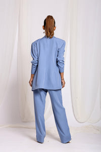 Cerulean Chic Blazer & Pant Duo