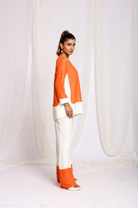Orange and White Co-ord Set