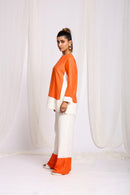 Orange and White Co-ord Set