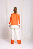 Orange and White Co-ord Set