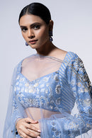 Lehenga con dije azul real