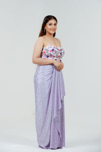 Conjunto de falda plisada lavanda