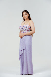 Conjunto de falda plisada lavanda