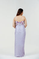 Conjunto de falda plisada lavanda