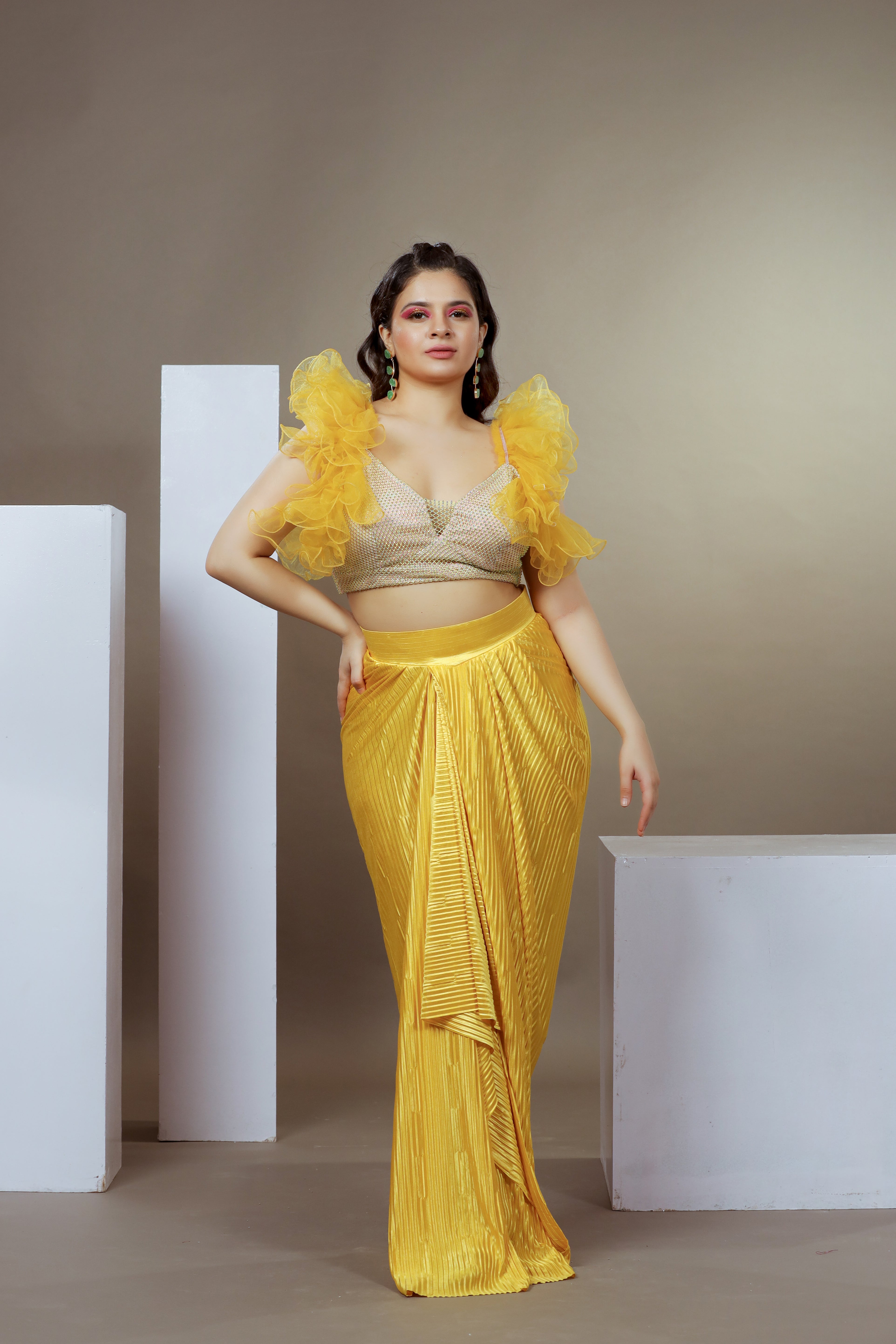Sunshine Draped Lehenga Set