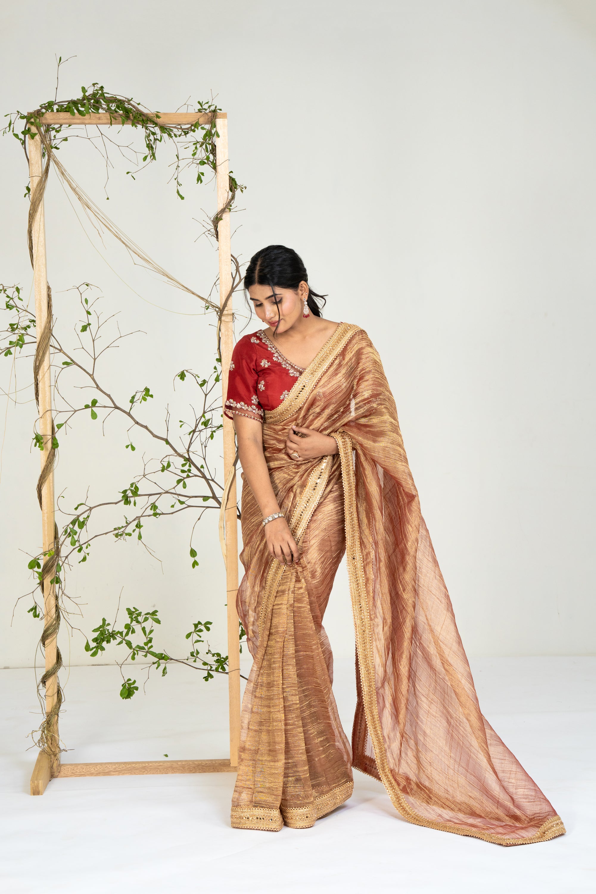 Copper Gold Saree