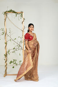 Copper Gold Saree