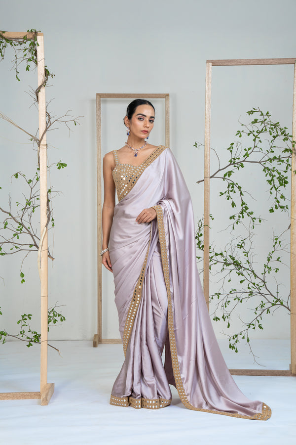 Lilac Lustre Saree