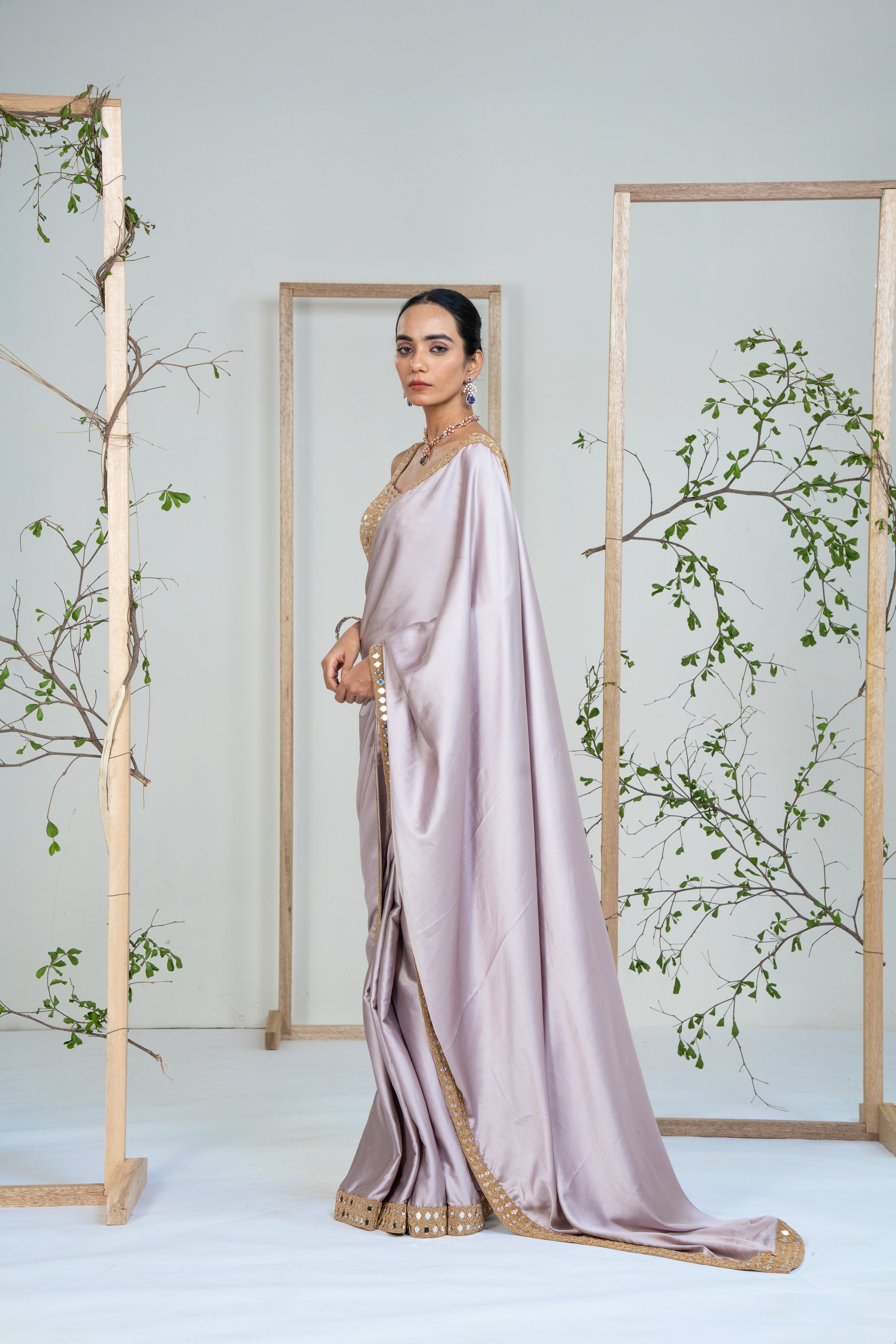 Lilac Lustre Saree