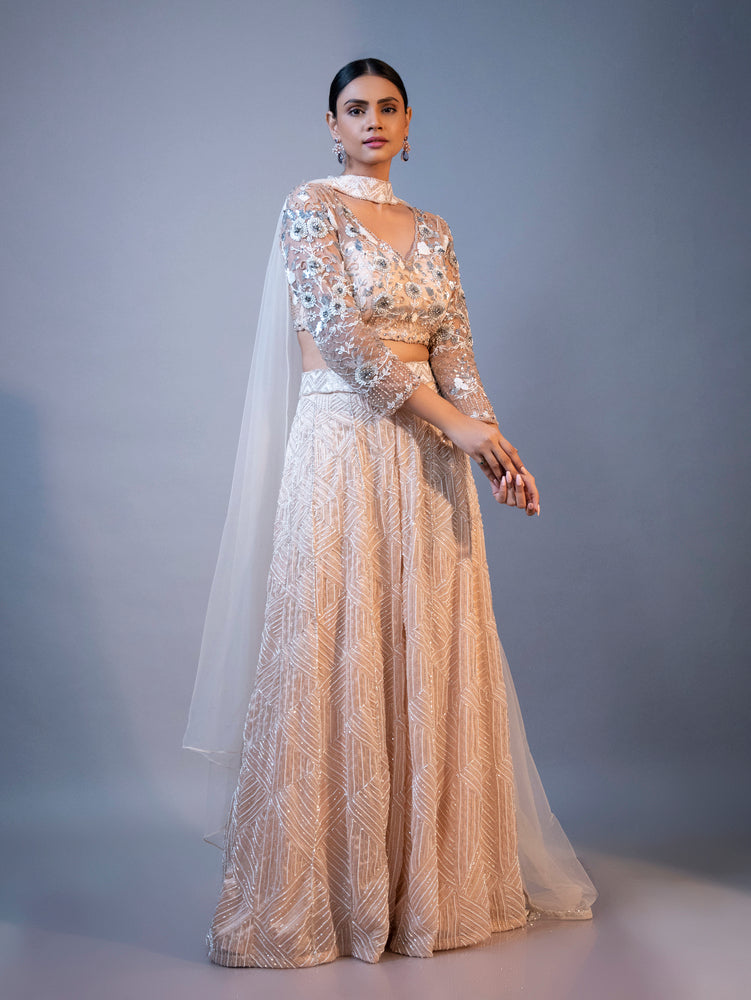 Nude Elegance Palazzo Set