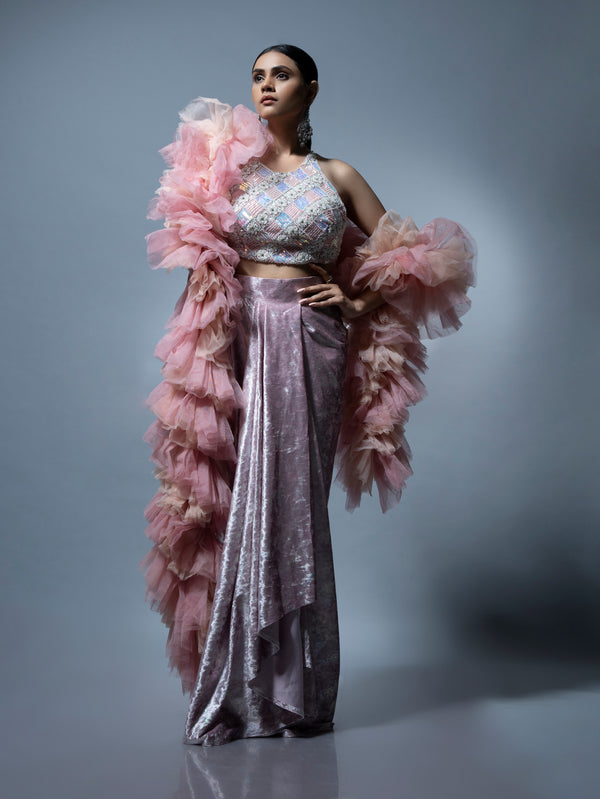 Icy Charm Draped Set