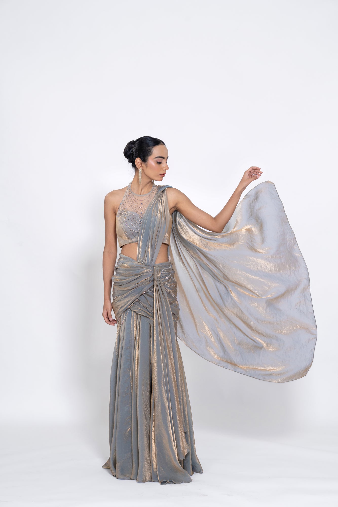 Foil Drape Skirt Set