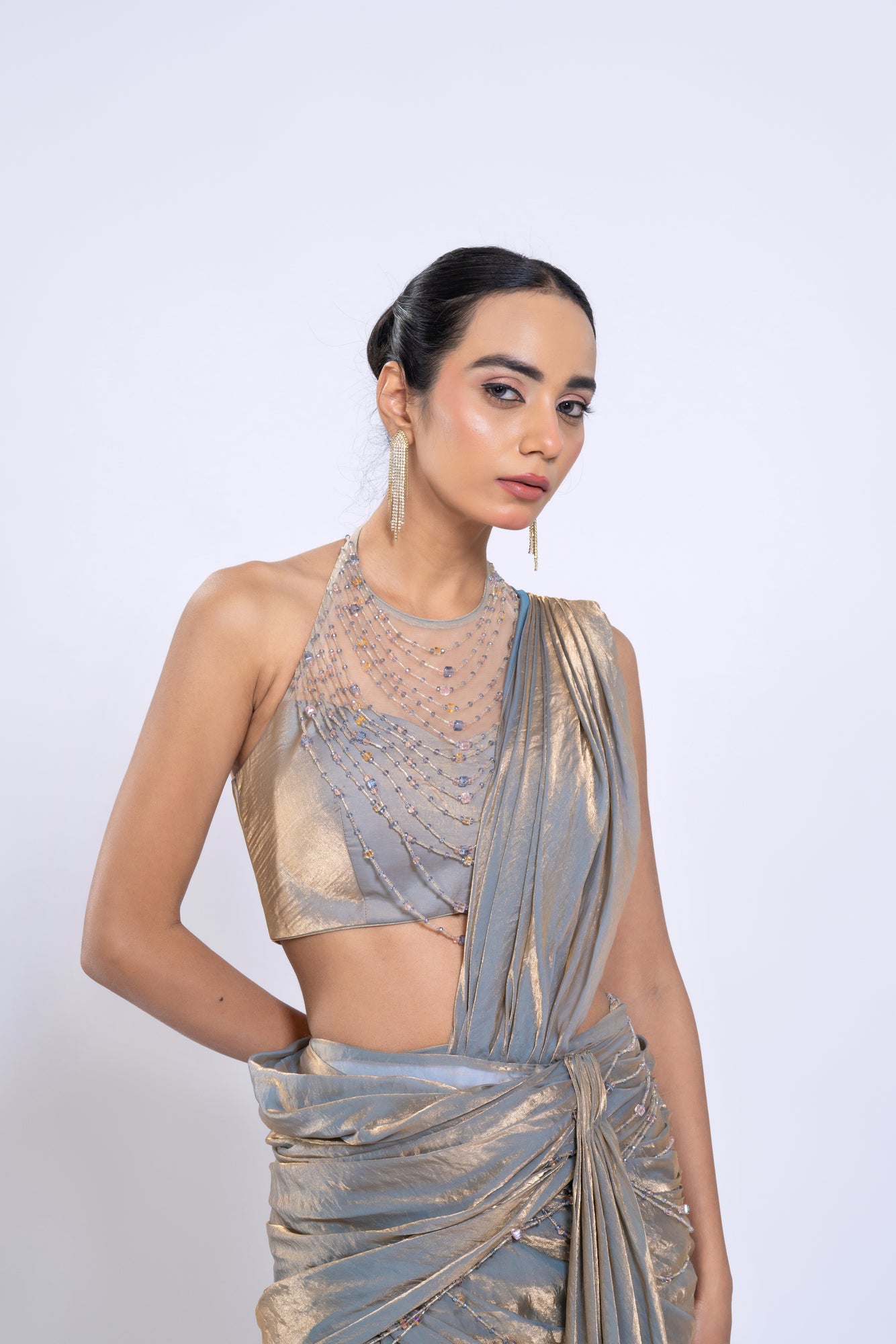 Foil Drape Skirt Set