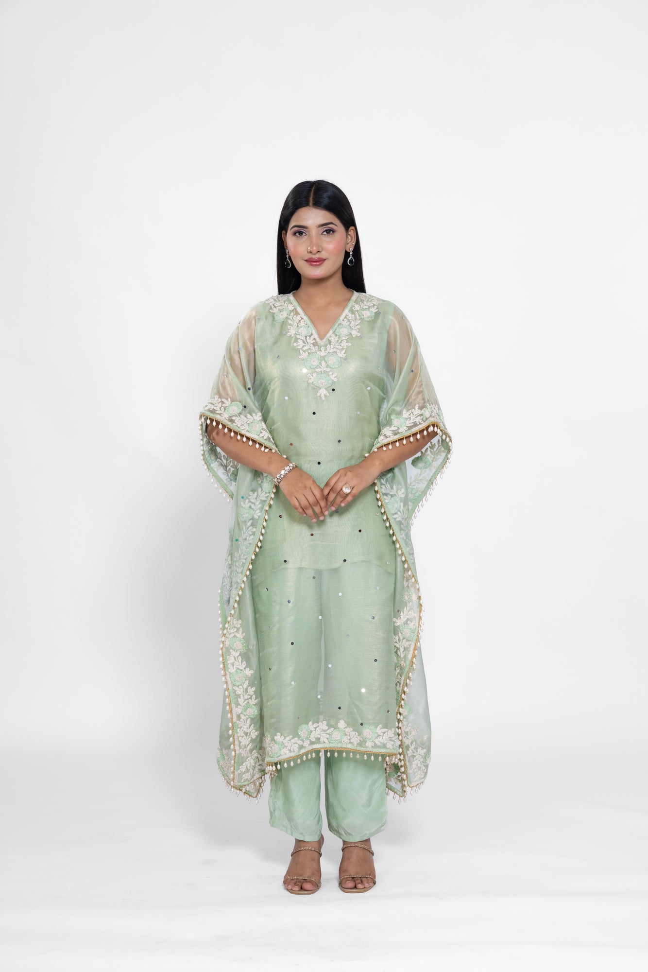 Green Thread Kaftan Set