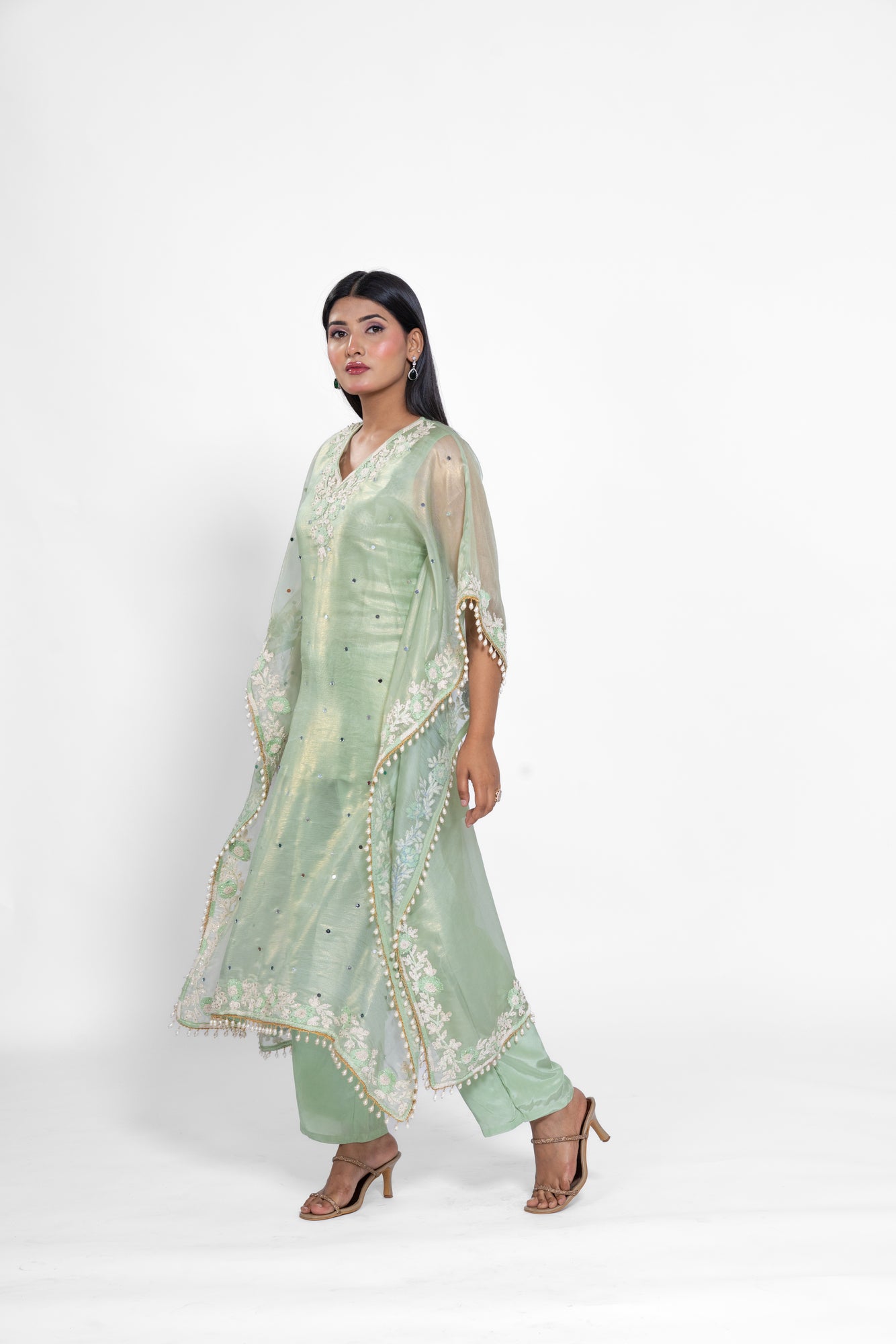 Green Thread Kaftan Set