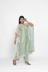 Green Thread Kaftan Set