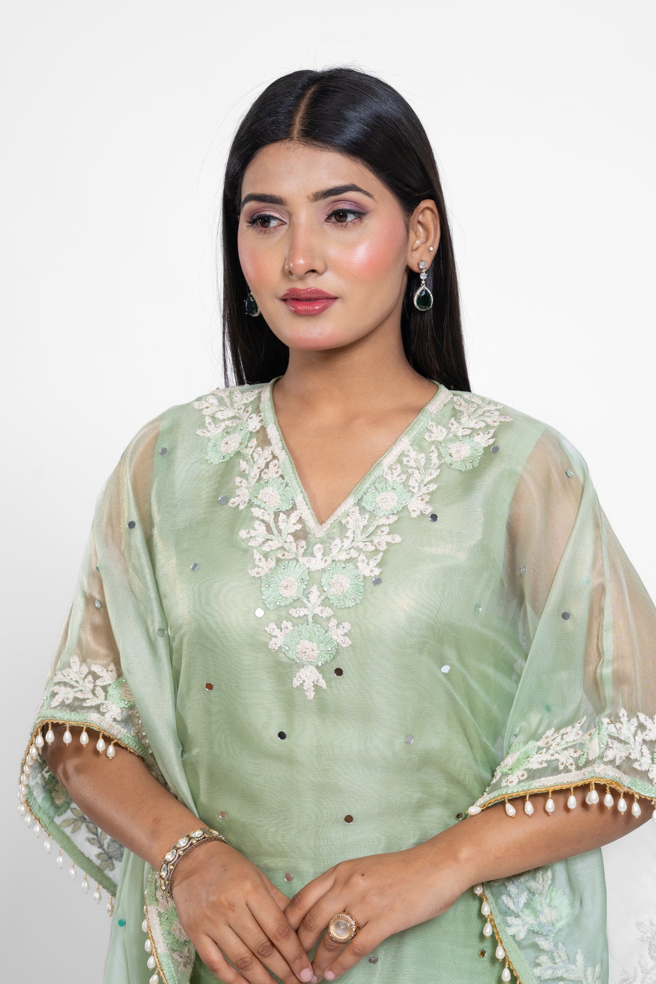 Green Thread Kaftan Set
