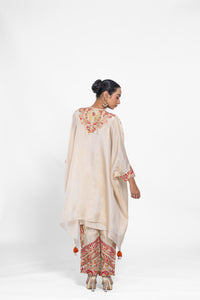 Golden Tissue Kaftan Set with Pants