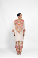 Golden Tissue Kaftan Set with Pants