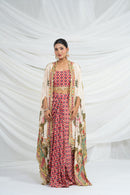 Red Three Piece Printed Set